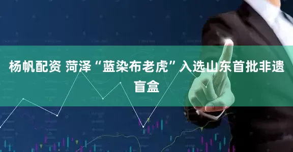 杨帆配资 菏泽“蓝染布老虎”入选山东首批非遗盲盒